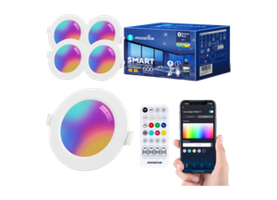 Aigostar Empotrable Focos Inteligente Downlight 6W Bluethooth Mesh, LED Techo Luces para Salón Cocina Com