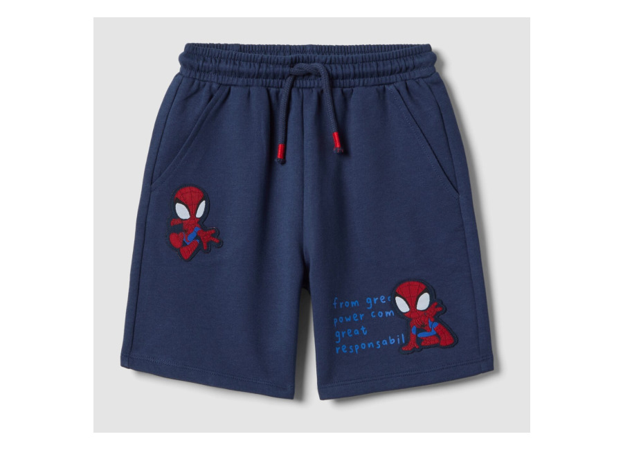 Fagottino Pantalón Corto Azul De Algodón 100% Regular Fit Para Niño Con Spider-man, Niño, Azul, Talla: 18-24