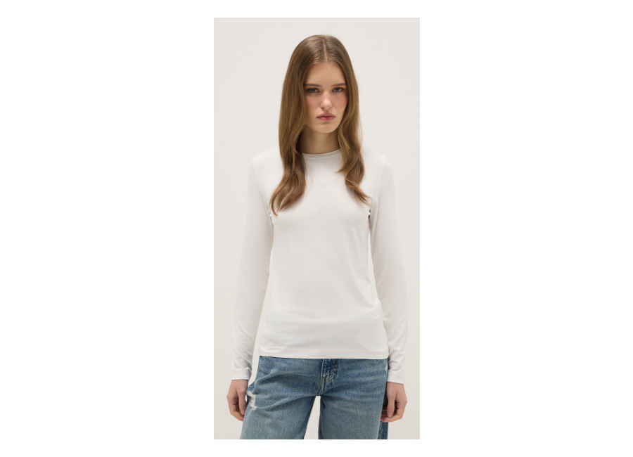 Ovs Camiseta De Viscosa Elástica Blanca Ajuste Regular, Mujer, Blanco óptico, Talla: 38