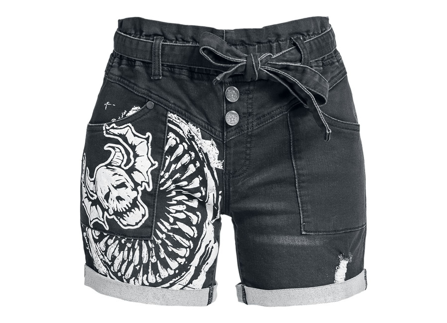 Stranger Things Pantalones cortos de Stranger Things – Hellfire Club – 27 31 – para Mujer – Denim oscuro