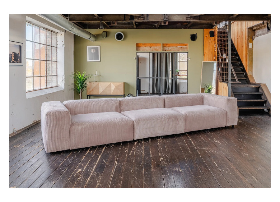 Kawola Sofá KAWOLA MIA, sofá modular de 8 piezas, de pana color topo