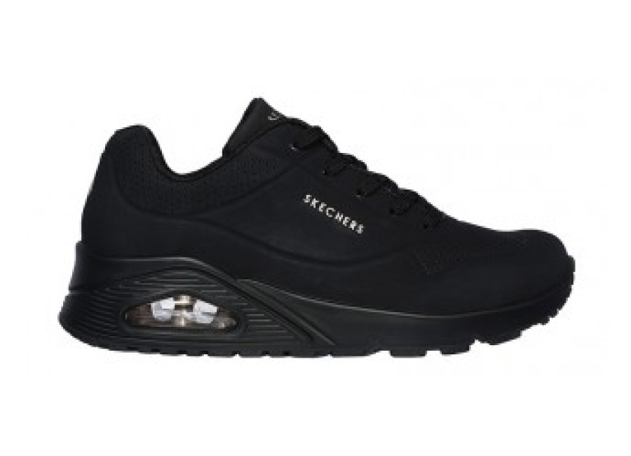 Skechers para mujer. 73690 Zapatillas Uno – Stand on Air negro (36), Cordones, Casual, Deportivo, Imitación cuero