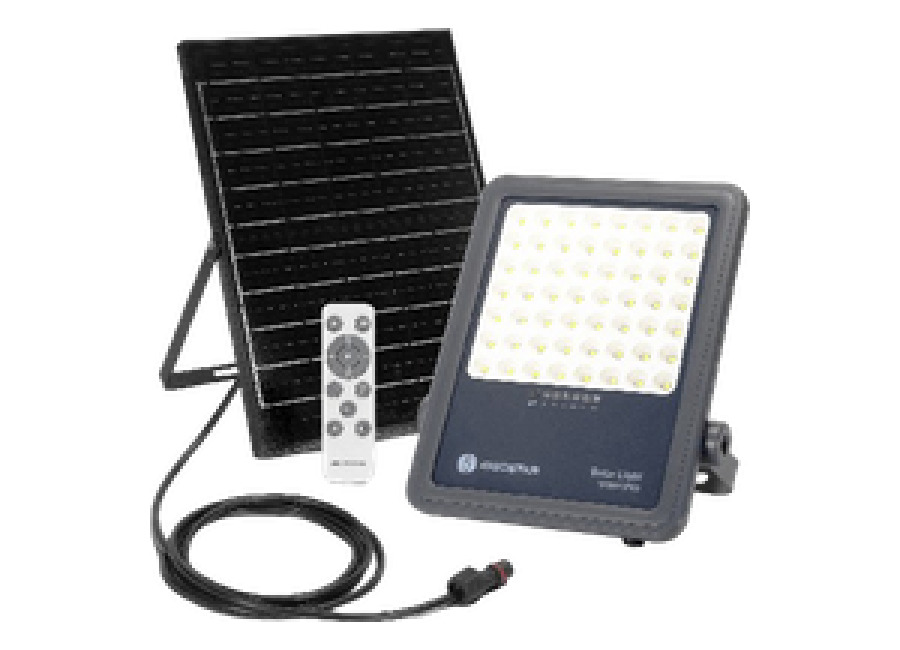 Aigostar Foco proyector LED solar con control remoto,focos solare de 300W, 3000LM, luz blanca fría de 650