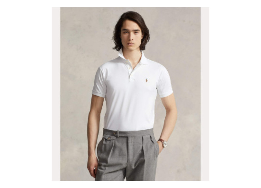 Polo Ralph Lauren para hombre. 710685514001 Polo de tacto suave blanco (XXL), Casual, Algodón, Manga corta
