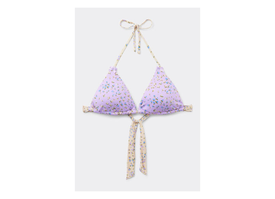 Calzedonia Triángulo Bikini Romantic Flowers Mujer Violeta Tamaño 2