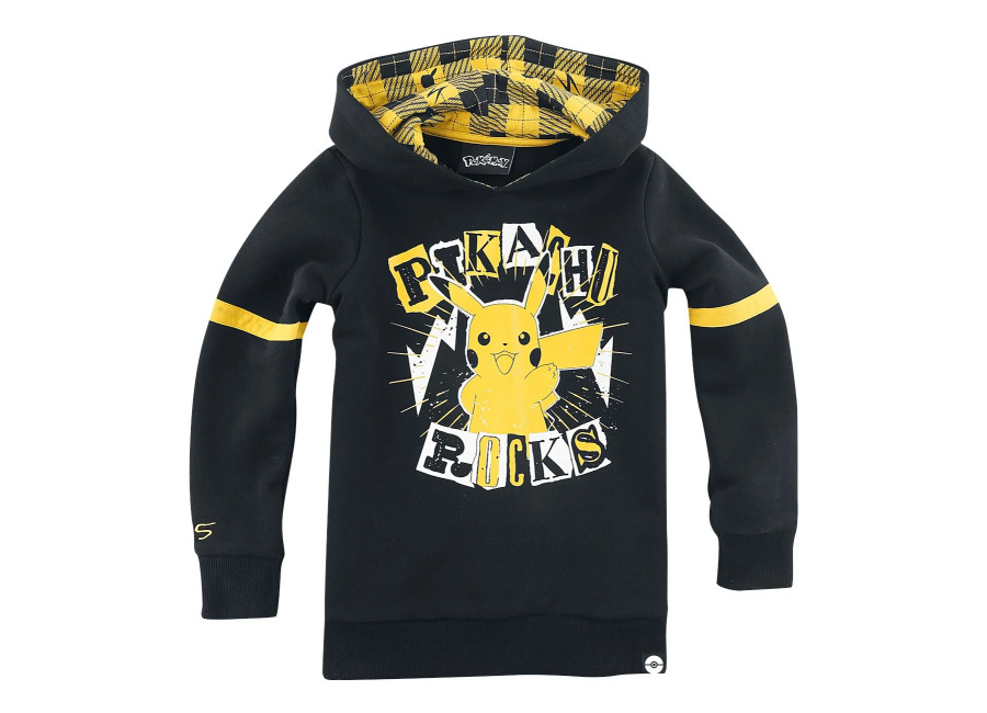 Pokémon Suéter con Capucha gaming de Pokémon – Kids – Pikachu – Rocks – 110/116 158/164 – para niñas & niños – negro/amarillo