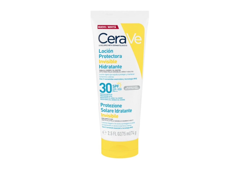 CeraVe Loción Solar Corporal Invisible Hidratante SPF30 75 m