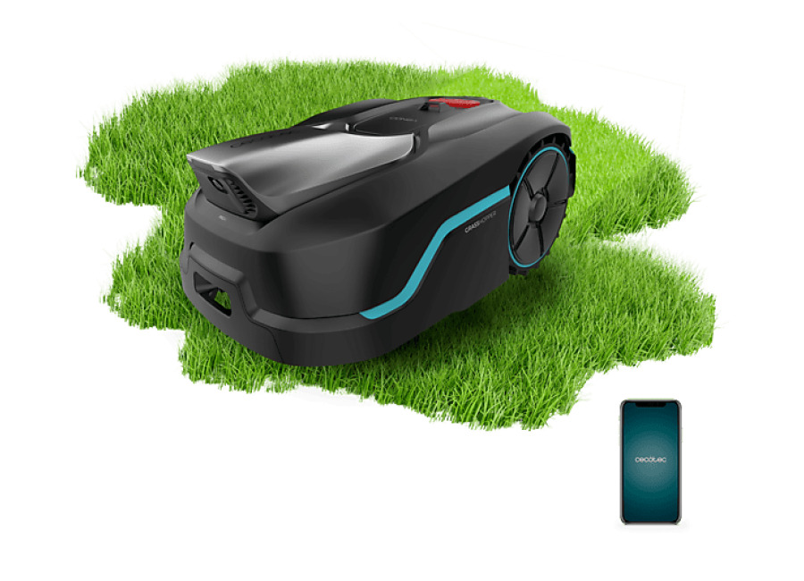 Cecotec Robot cortacésped – Cecotec Conga GrassHopper 800 ProAI, Cámara ProAI Vision, hasta m²/semana, corte 30 – 60 mm, App, Mulching, IPX5, Negro