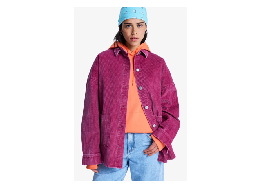 Roxy Kick Back Washed – Chaqueta de pana tipo camisa Rojo mujer