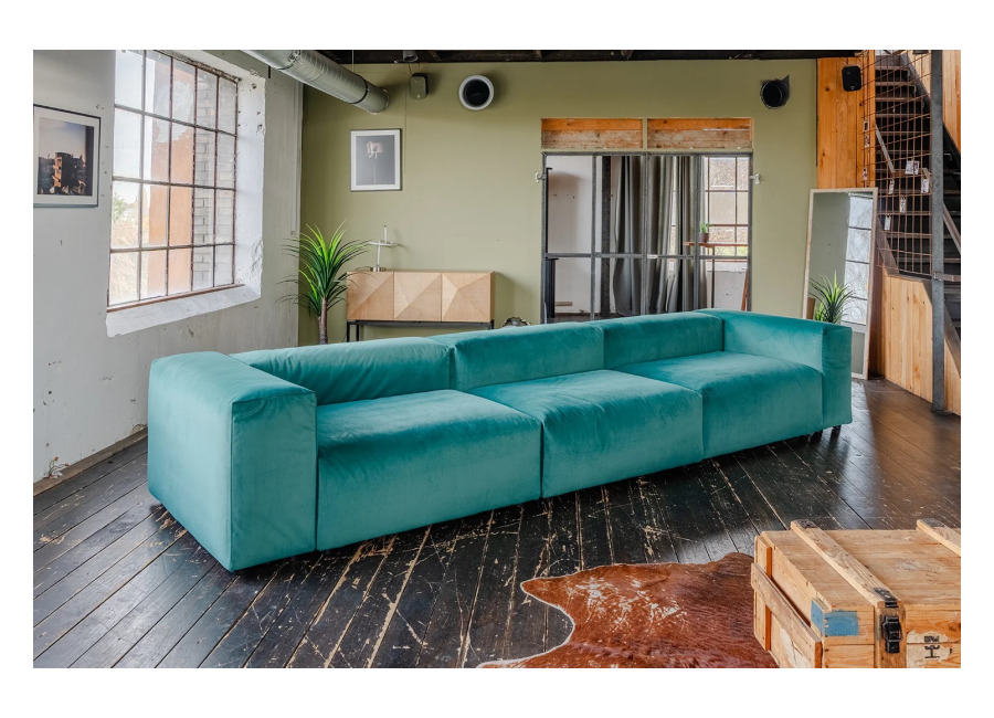 Kawola Sofá KAWOLA MIA, sofá modular de 8 piezas, terciopelo verde