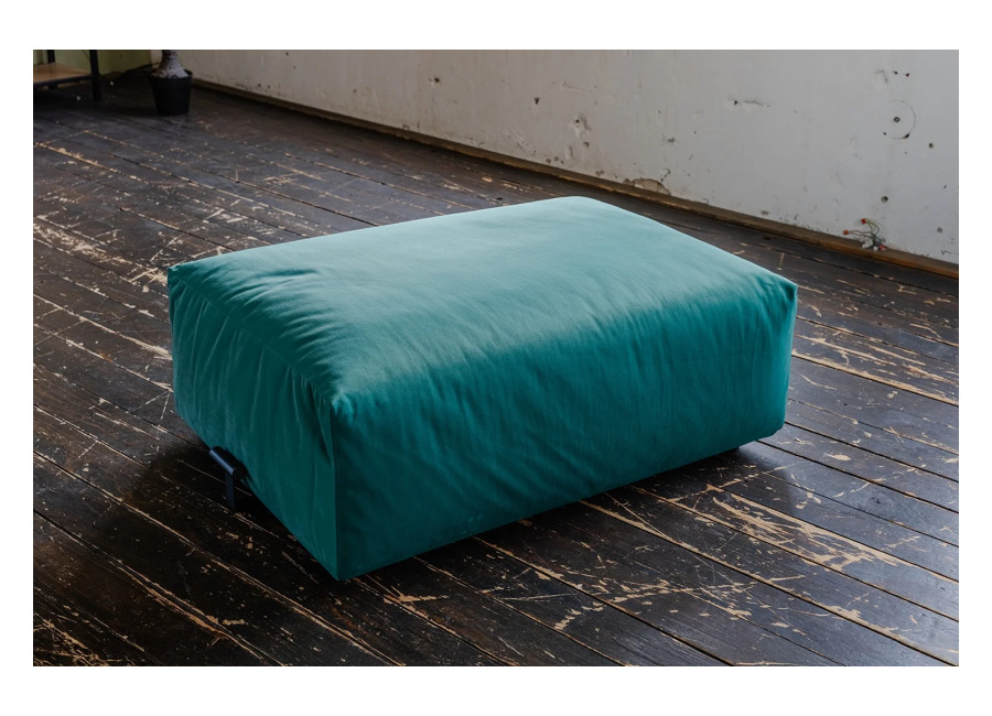 Kawola Mueble de asiento MIA Puf de terciopelo verde