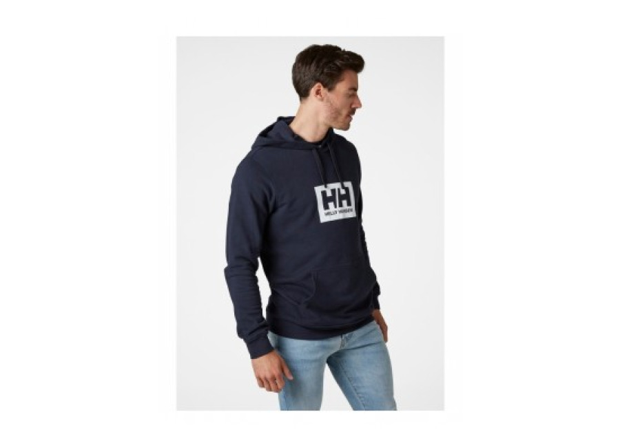 Helly Hansen para hombre. 53289 Sudadera HH Box Hoodie marino (S), Casual, Algodón, Manga larga