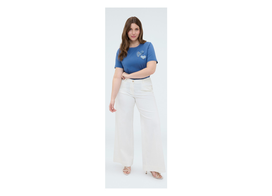 Fiorella Rubino Camiseta de algodón con corazones y estrá