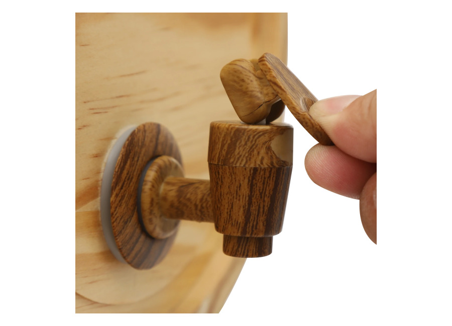 Barril de Vino de Madera de 5L, Dispensador de Bebidas de Pino con Soporte y Grifo,…