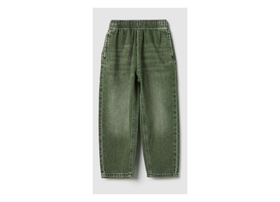 Ovs KIDS Pantalones Baggy De Niños En Algodón Puro Verde, Niño, Verde oscuro, Talla: 5-6