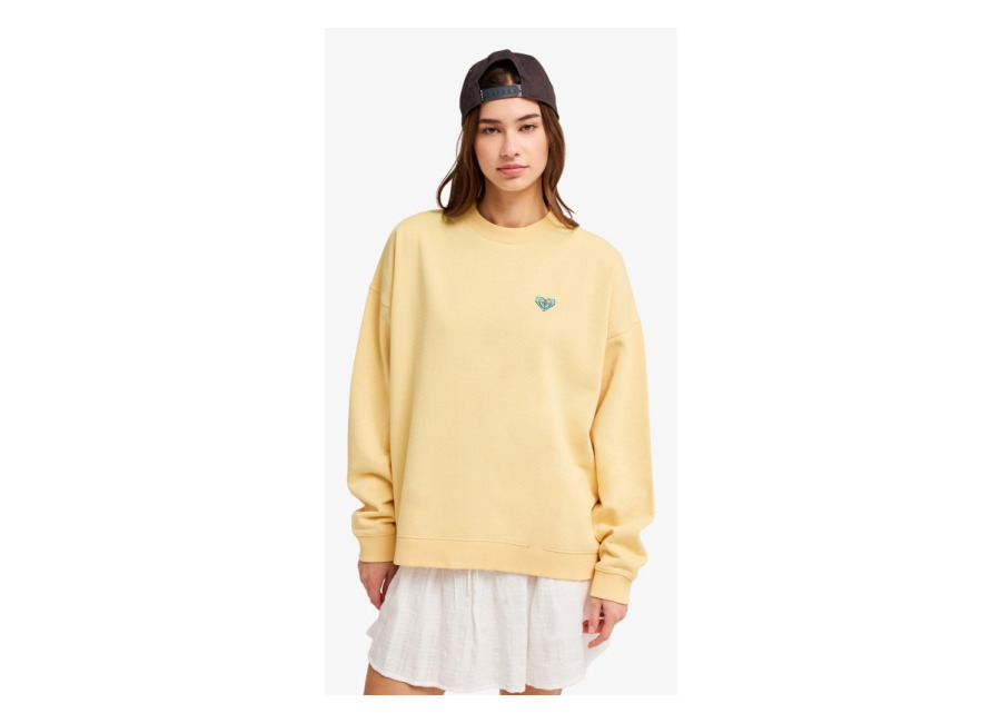 Roxy Lineup Oversized – Sudadera Extra-Grande Amarillo Mujer
