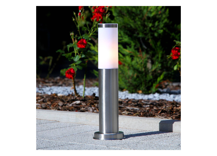Lindby Baliza Kristof, acero inoxidable, 45 cm de altura, E27