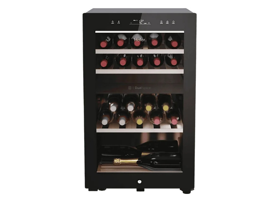 Haier REACONDICIONADO Seminuevo Funcional Vinoteca – Haier HWS42GDAU1, Temperatura 5º 20º, 42 botellas, 106 l, hOn App, Negro