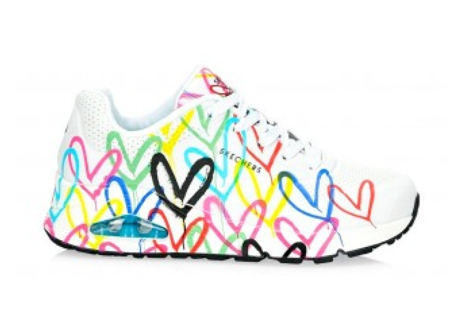 Skechers para mujer. 155507 Zapatillas Uno multicolor, blanco (36), 3 a 5cm, Cordone