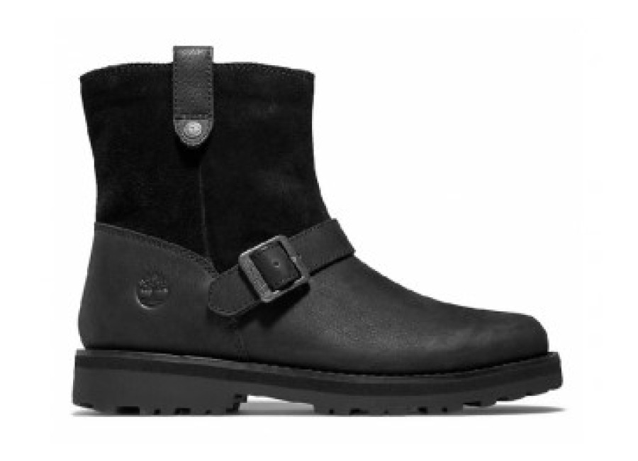 Zapatillas Timberland para niña. TB0A2HKC0151 Botas de piel Courma negro (22), Plano, 1 a 3cm, Cremallera, Casual, moda infanti