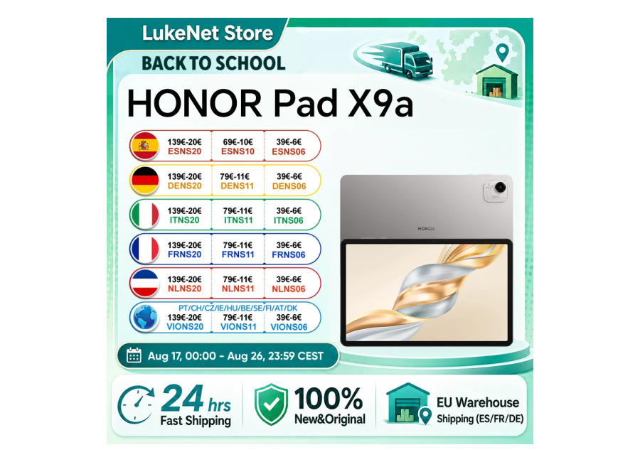 Tablet HONOR Pad X9a con Qualcomm Snapdragon 685, WIFI, Pantalla HONOR Fullview de 11.5 Pulgadas y…