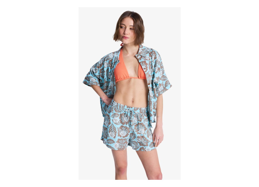 Roxy Lekeitio Break High Slub – Short de playa Marrón Mujer