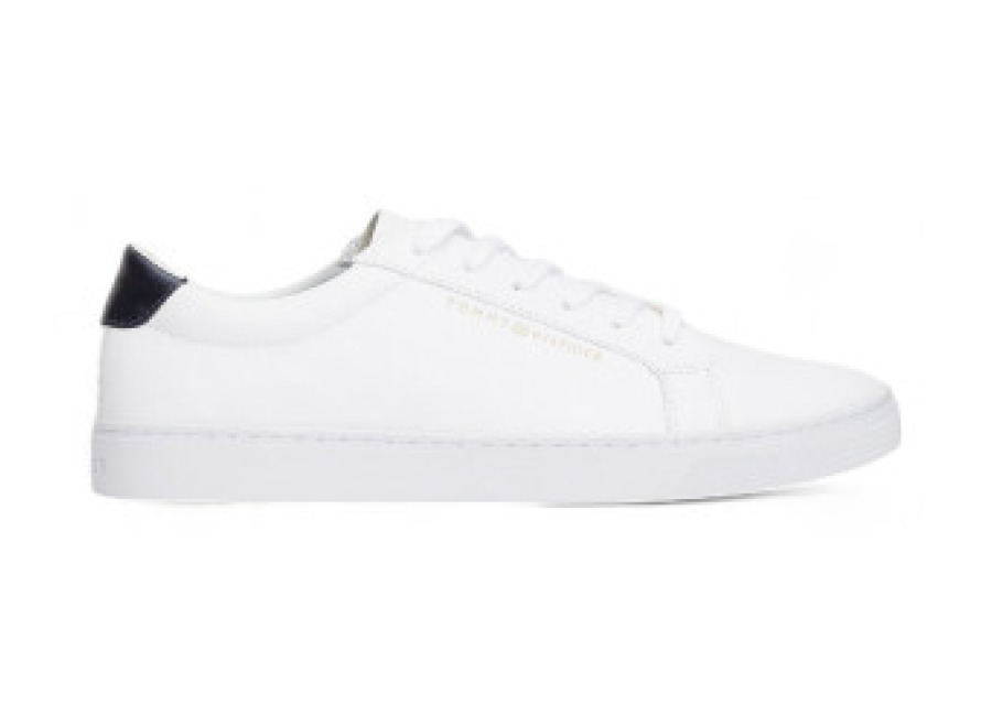 Tommy Hilfiger para mujer. FW0FW03682 Zapatillas de piel Essential Sneakers blanco (36), Plano, Cordones, Casua