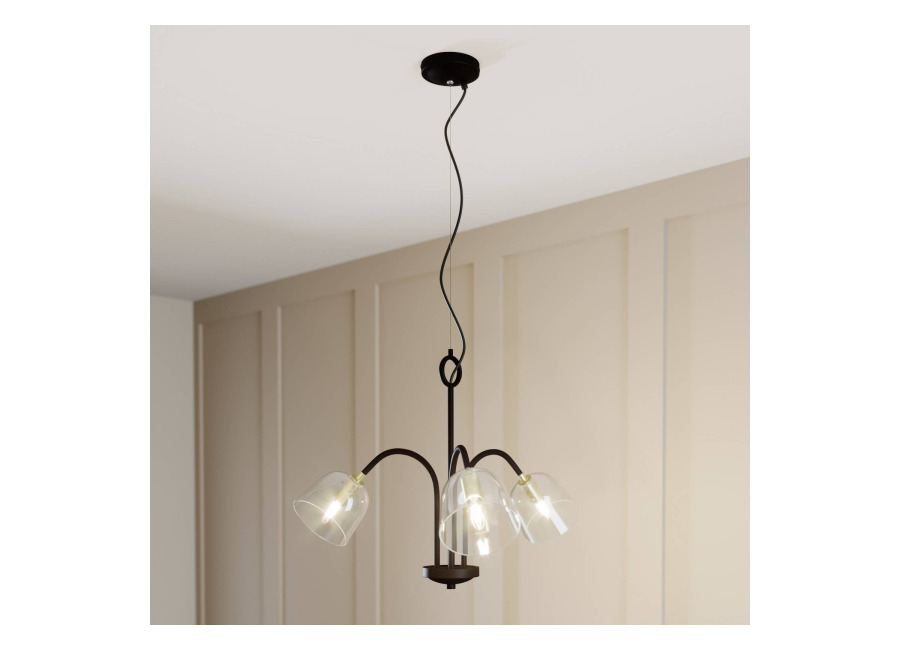Lucande Anjita colgante pantallas vidrio, 3 luce
