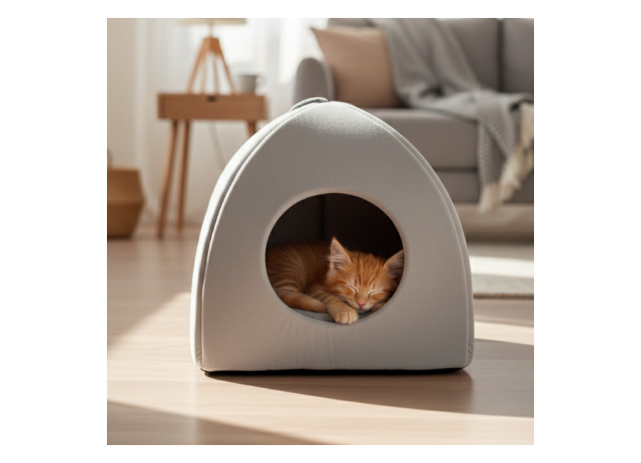 Leeby Cama Iglu Gris para gato