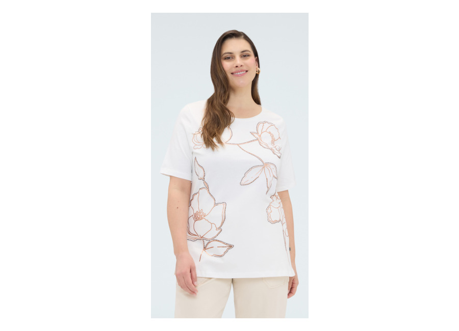 Fiorella Rubino Camiseta de algodón con estampado flora