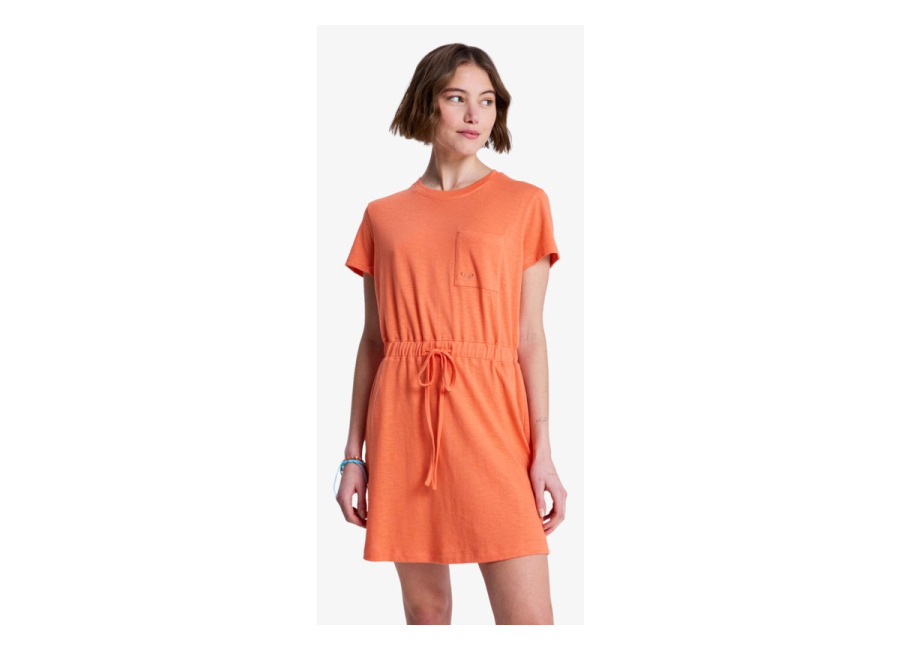 Roxy Sunny Expedition Solid – Vestido Camiseta anudado Naranja Mujer