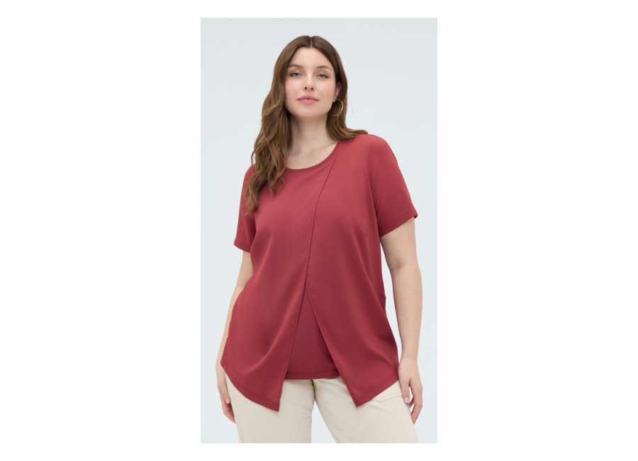Fiorella Rubino Camiseta bimatérica con detalle cartera