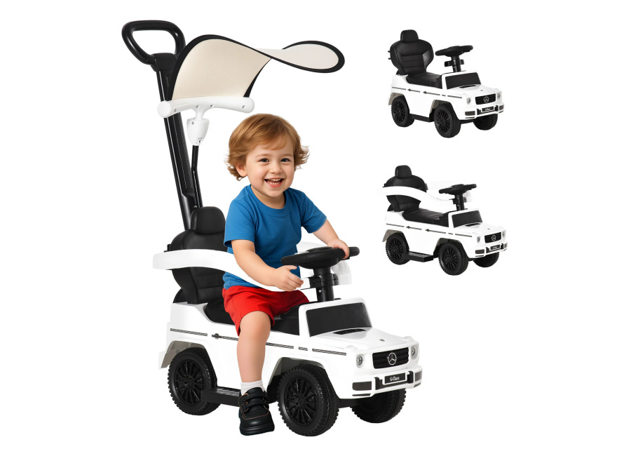 HOMCOM Correpasillos Mercedes para Niños +12 Meses con Bocina Capota Extraíble