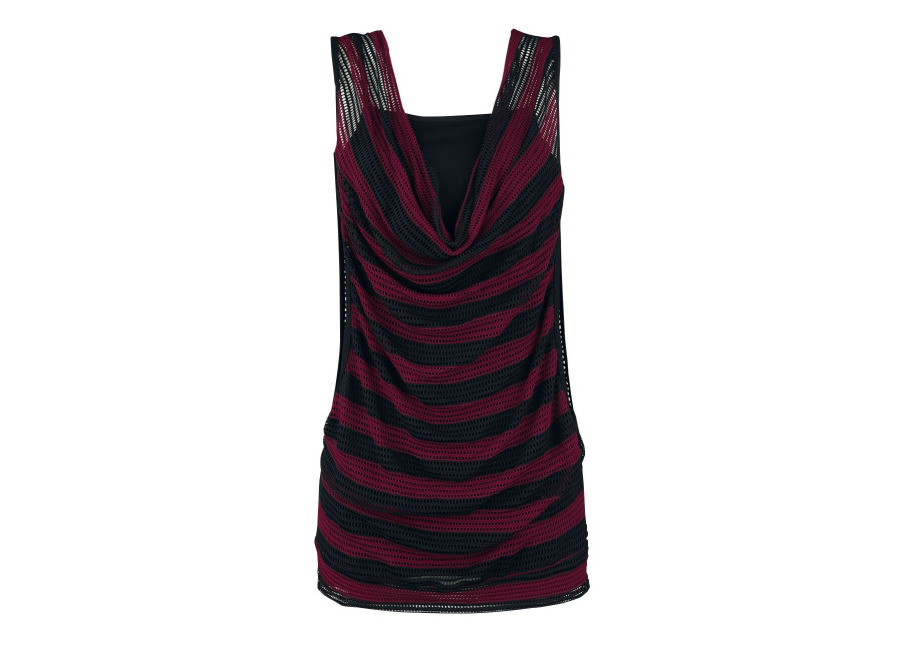 Red by EMP Top de RED by EMP – Top malla doble capa 2 en 1 – S XXL – para Mujer – negro/rojo