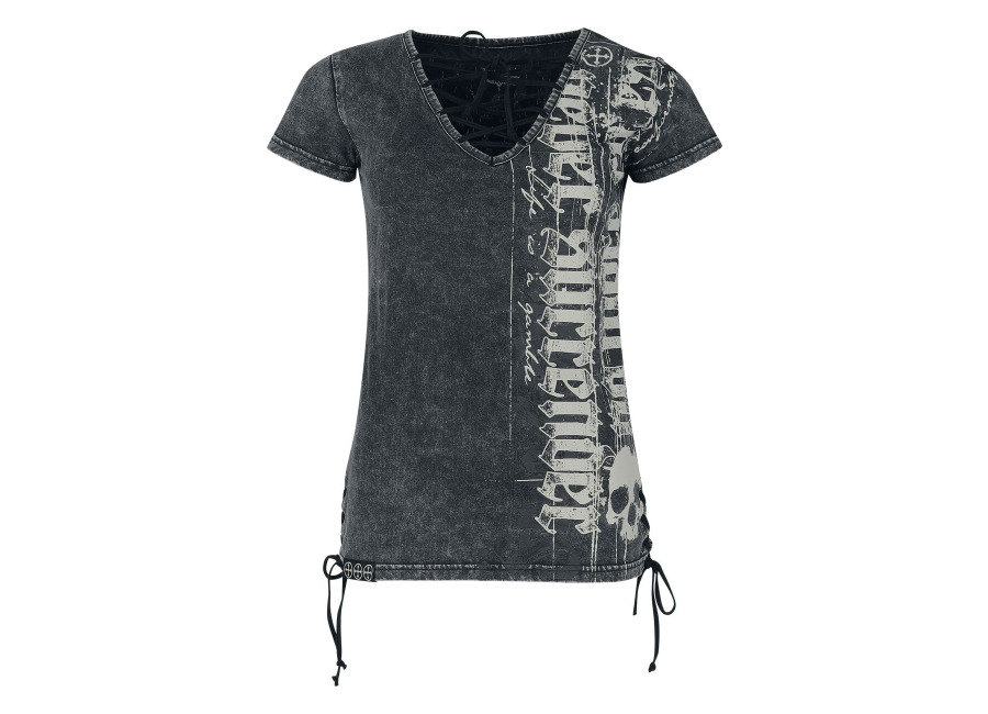 Rock Rebel by EMP Camiseta de Rock Rebel by EMP – Camiseta Original Sinners – S XXL – para Mujer – Gri