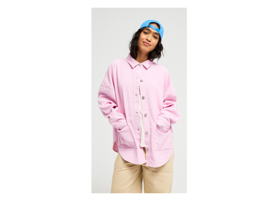 Roxy Kick Back Washed – Chaqueta de pana tipo camisa Rosa mujer