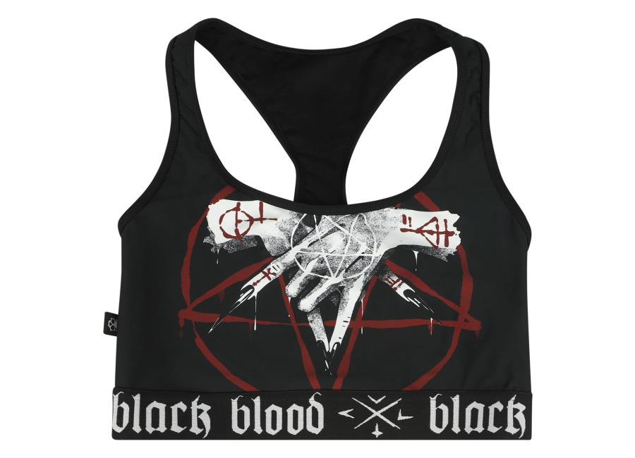 Black Blood by Gothicana Top de Bikini Gótico de Black Blood by Gothicana – Bikini Top con Pentagrama – S XXL – para Mujer – Negro