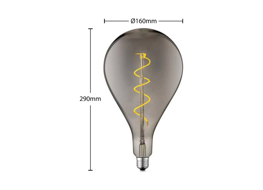 Lucande Bombilla LED Lucande E27 A160 4 W 1.800 K atenuable, color ahumado
