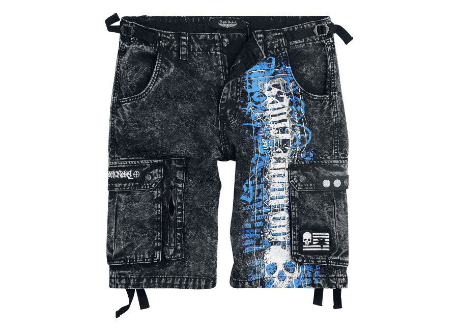Rock Rebel by EMP Pantalones cortos de Rock Rebel by EMP – Pantalón corto – S XXL – para Hombre – Gri