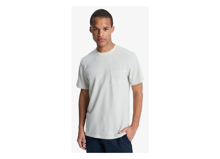 Quiksilver – Lopaz Striped Pocket – Camiseta de manga corta Blanco Hombre