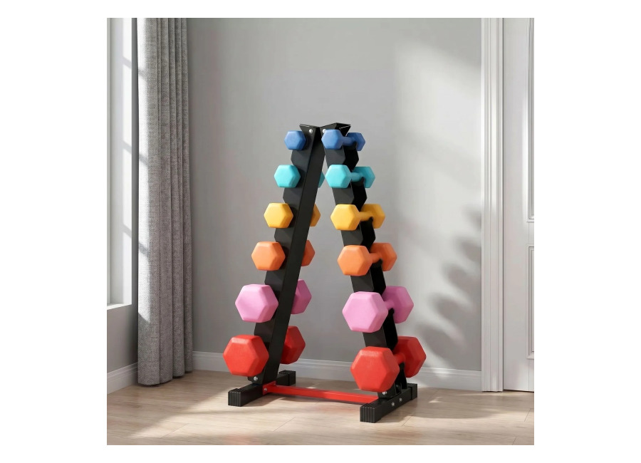 Soporte para Mancuernas de 6 Niveles, Estante para Pesas, Soporte de Almacenamiento de Barras de Acero…