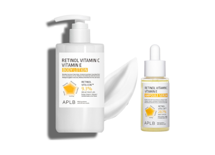 Aplb Retinol Vitamin C Vitamin E Body Lotion – 300ml (1ea) X Ampoule Serum – 40ml (1ea) Set