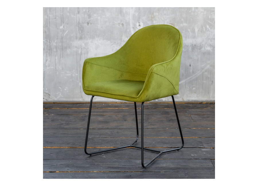 Kawola Silla de comedor ZINA de tela verde