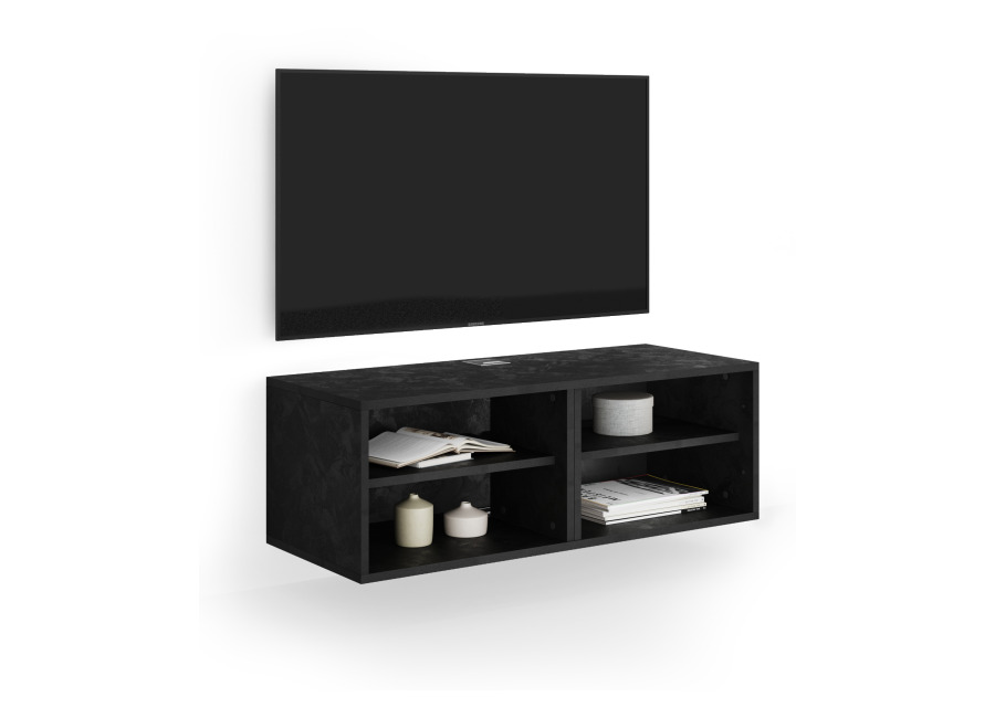 Mobili Fiver Mueble TV suspendido X, color cemento negro