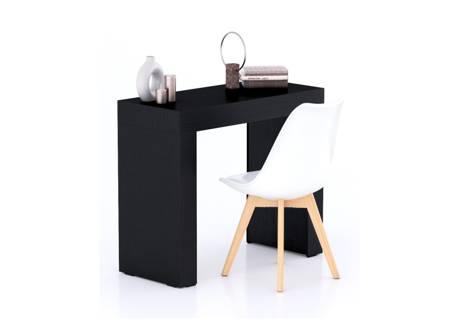 Mobili Fiver Escritorio Evolution 90×40, Madera Negra con dos pata