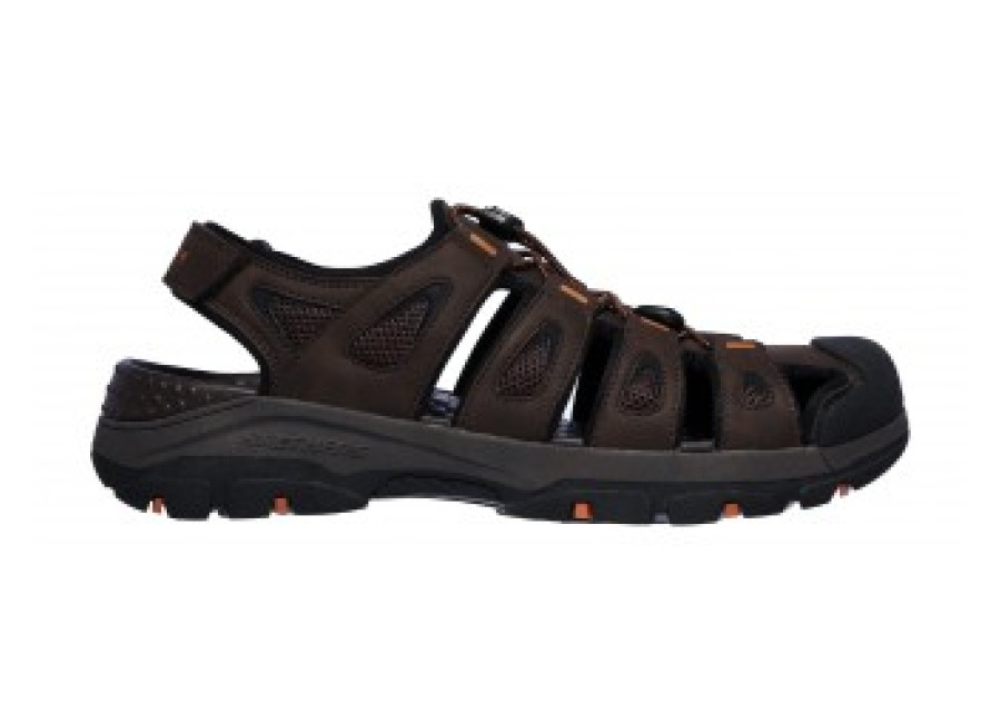 Zapatillas Skechers para hombre. 204111 Sandalias Tresmen – Outseen marrón (45), 1 a 3cm, Velcro, Casual, Deportivo, Outdoor