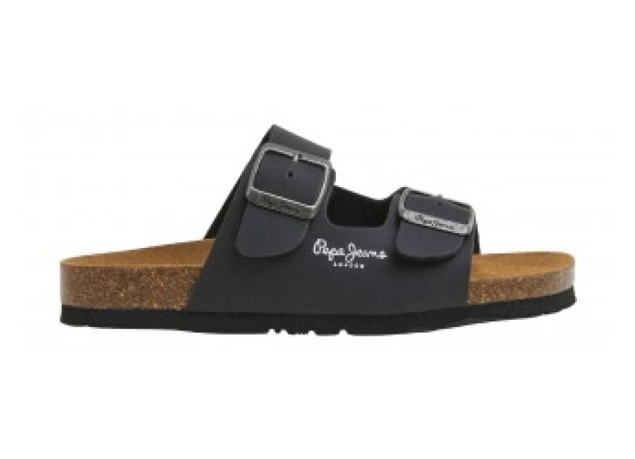 Zapatillas Pepe Jeans para mujer. Sandalias Double Kansas negro (32), Plano, Ninguno, Casual, PVC