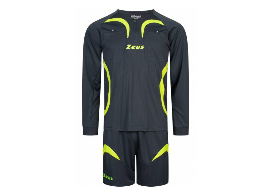 Zeus Hombre Conjunto de árbitro Camiseta con pantalón corto Gri