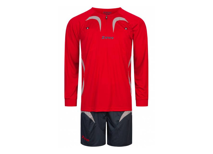 Zeus Hombre Conjunto de árbitro Camiseta con pantalón corto Rojo