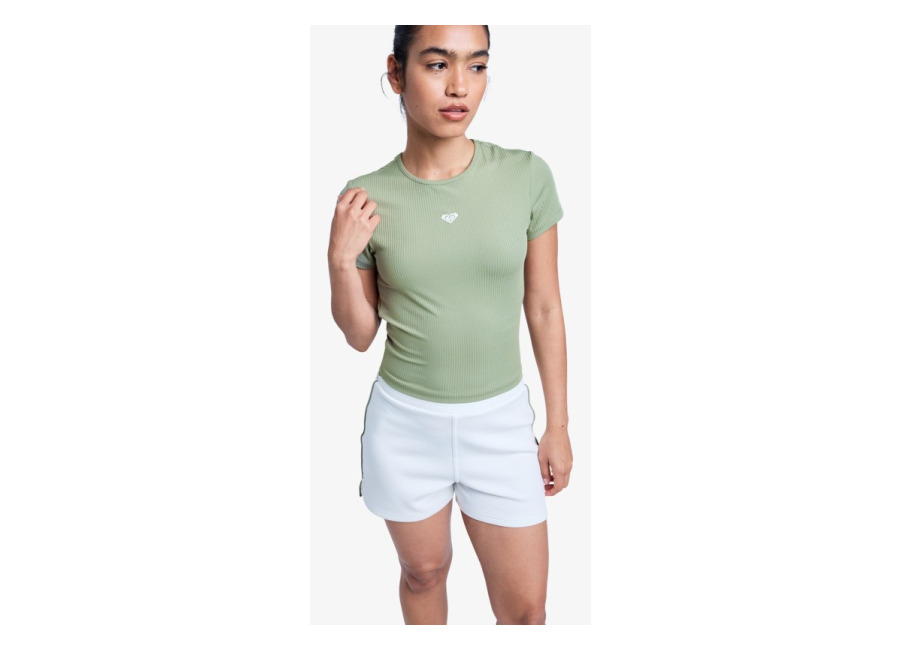 Roxy Rise & Vibe – Camiseta deportiva de manga corta Verde Mujer